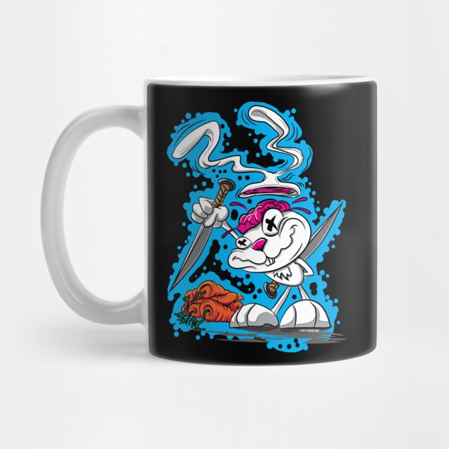 Deranged Psycho Knife wielding Killer Bunny Rabbit by eShirtLabs